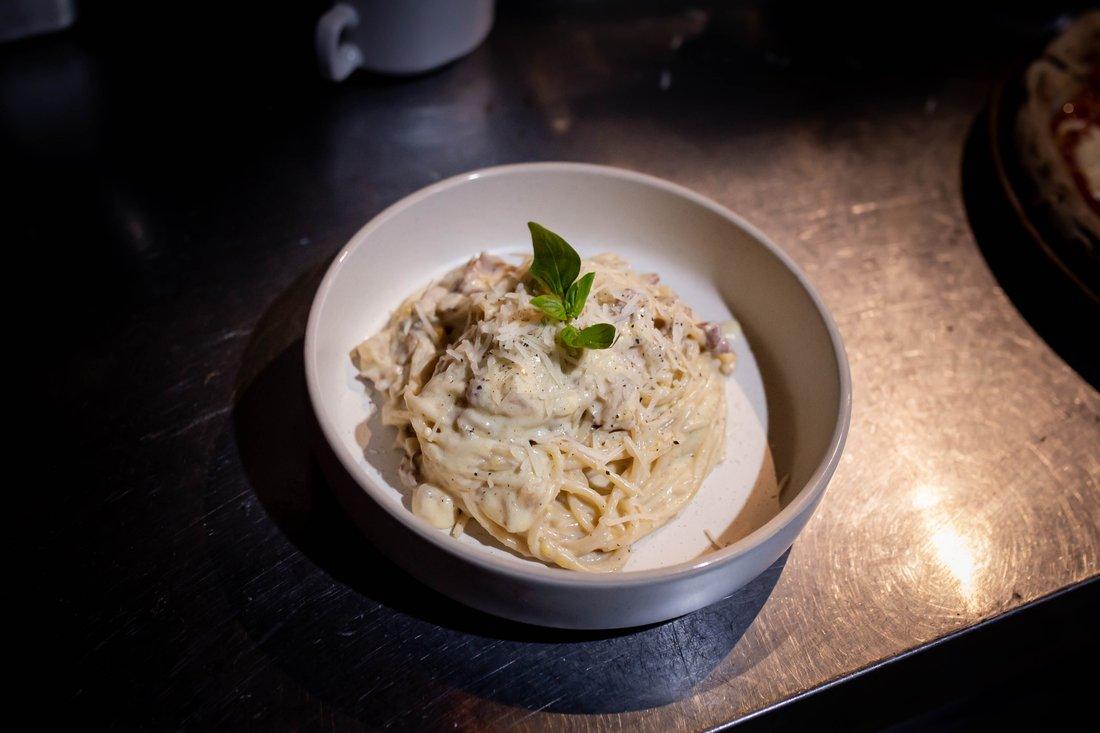 Spaghetti Funghi e Salsiccia