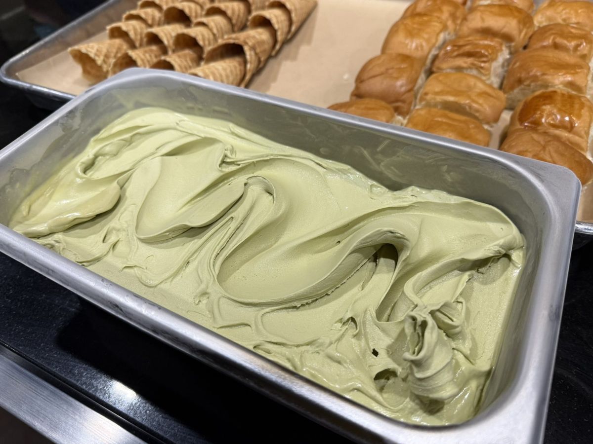 Pistachio gelato made in class, Chef Moreno Benigno class in Santa Rosa, Laguna
