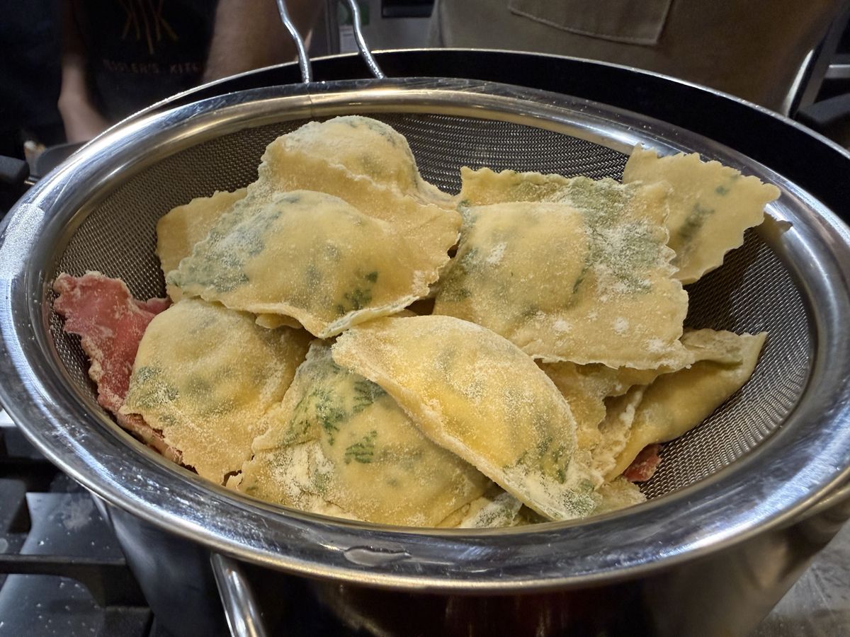 Fresh ravioli, ready for the pan, Chef Moreno Benigno class in Santa Rosa, Laguna