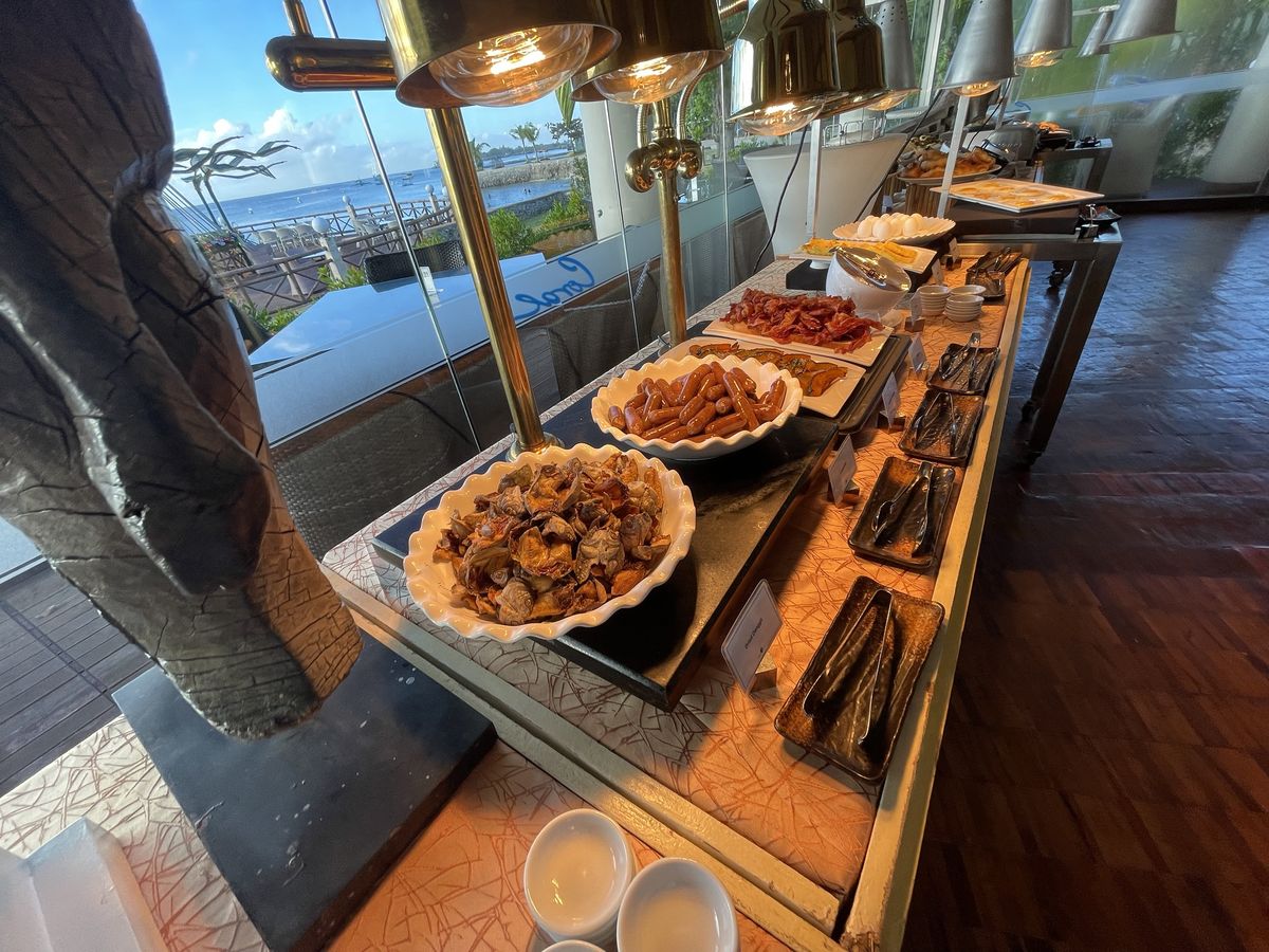 Breakfast buffet with a sea view at JPark Island Resort, Mactan, Chef Moreno Benigno hotel F&B consulting